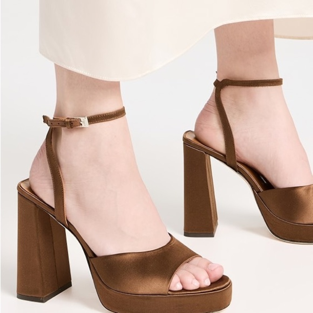 STAUD Brown Platform Heels (Solange Platform)